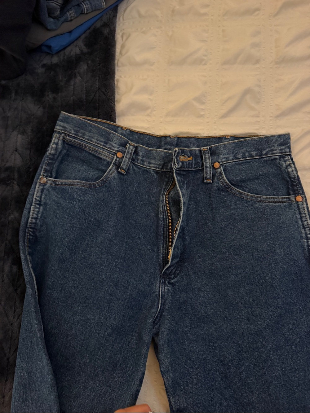 Wrangler Men's Straight Jeans in Dark Blue Denim